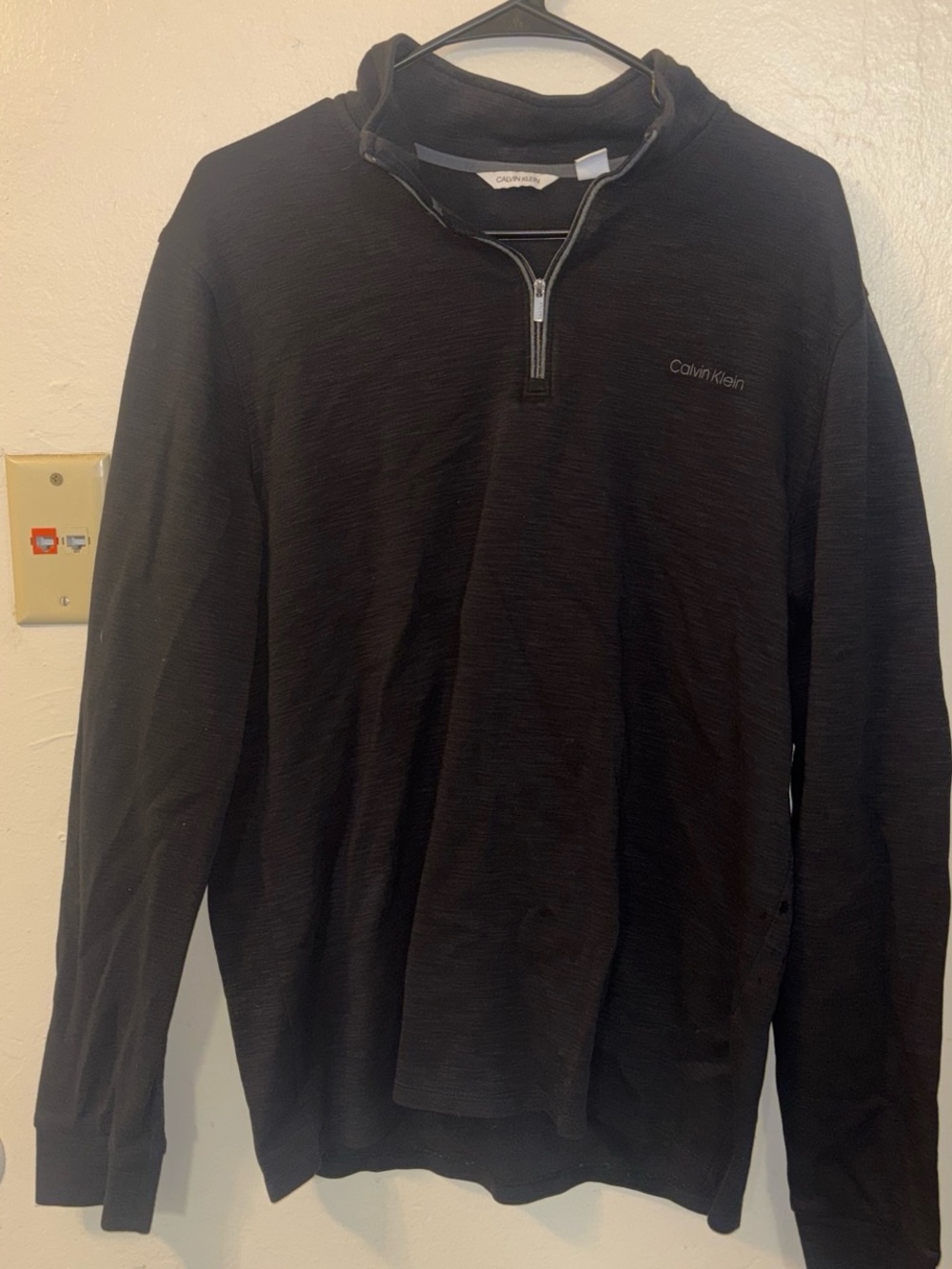 Calvin Klein Men's Black Half-Zip Pullover Sweater